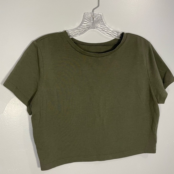 Wild Fable Women's Cropped Tee Size XL Olive Green Short Sleeve EUC Y2K 90s 00s - Picture 5 of 14